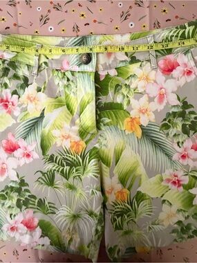 Tommy Bahama Tropical Floral Bermuda Shorts — Green & Pink